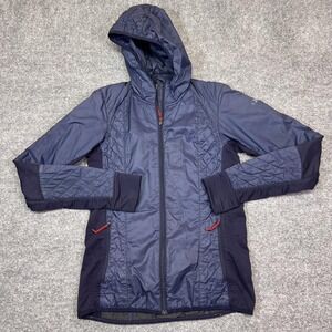 Icebreaker MerinoLOFT Jacket Womens S Blue Hooded Insulated Full Zip Thumbholes
